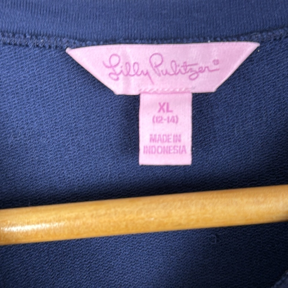 Lilly Pulitzer Blue and Gold Elephant Sweatshirt - Picture 5 of 8